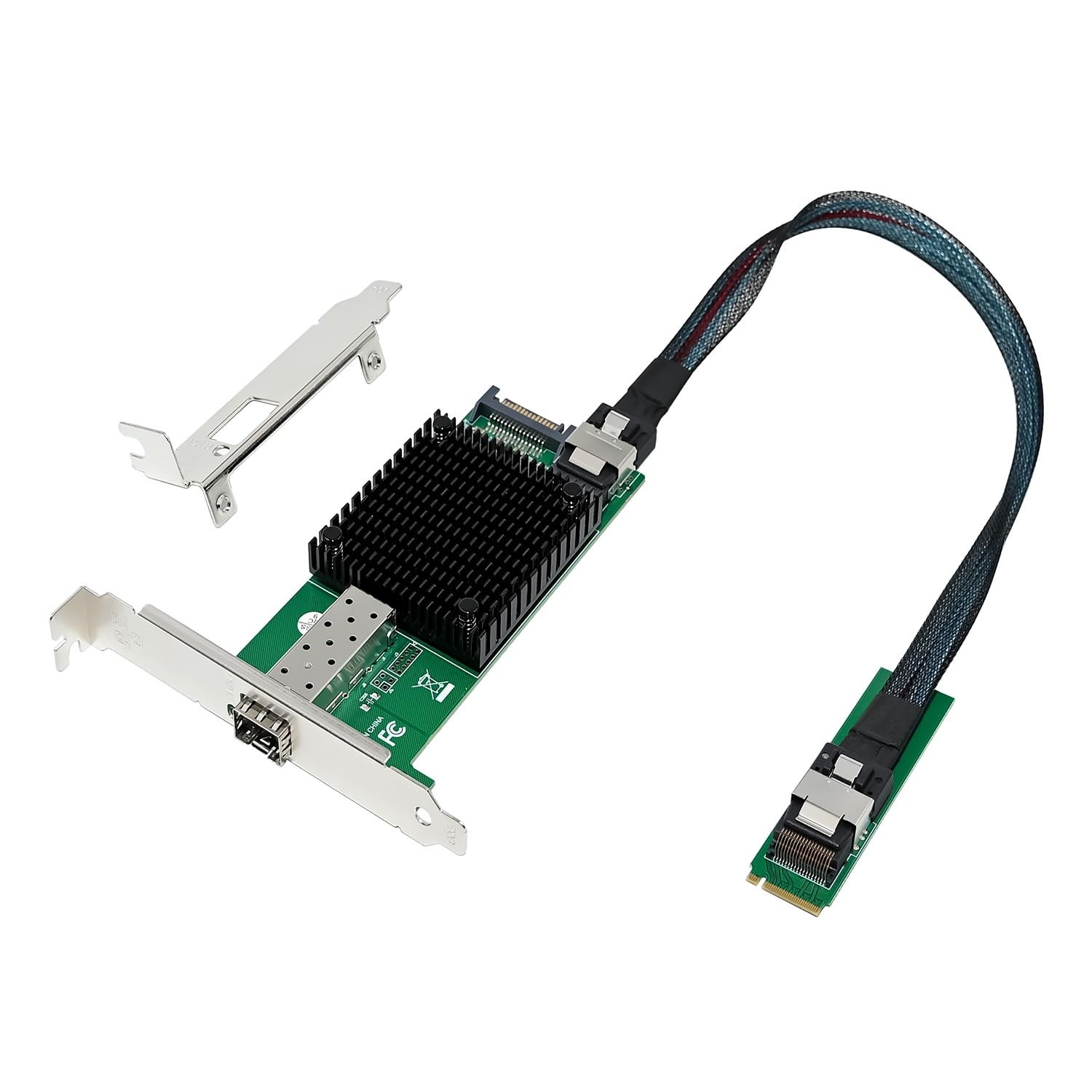 10 Gigabit M.2 to RJ45 SFP+ NIC, with Intel 82599(X520-DA1) Controller PCIe X…