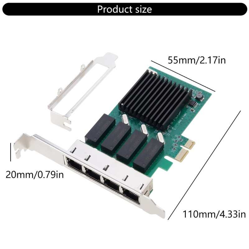 RTL8111H 4 Ports Gigabit Server Card 2.5G 4 RJ45 Ports PCI-E X1 Adapter