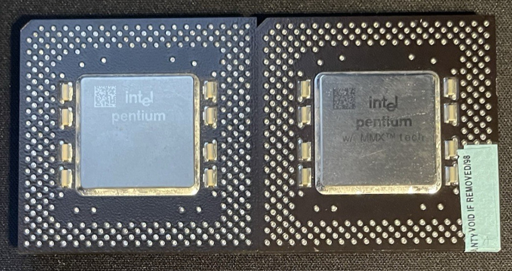Lot of 2 Vintage Intel Pentium CPUs (see description for model numbers)