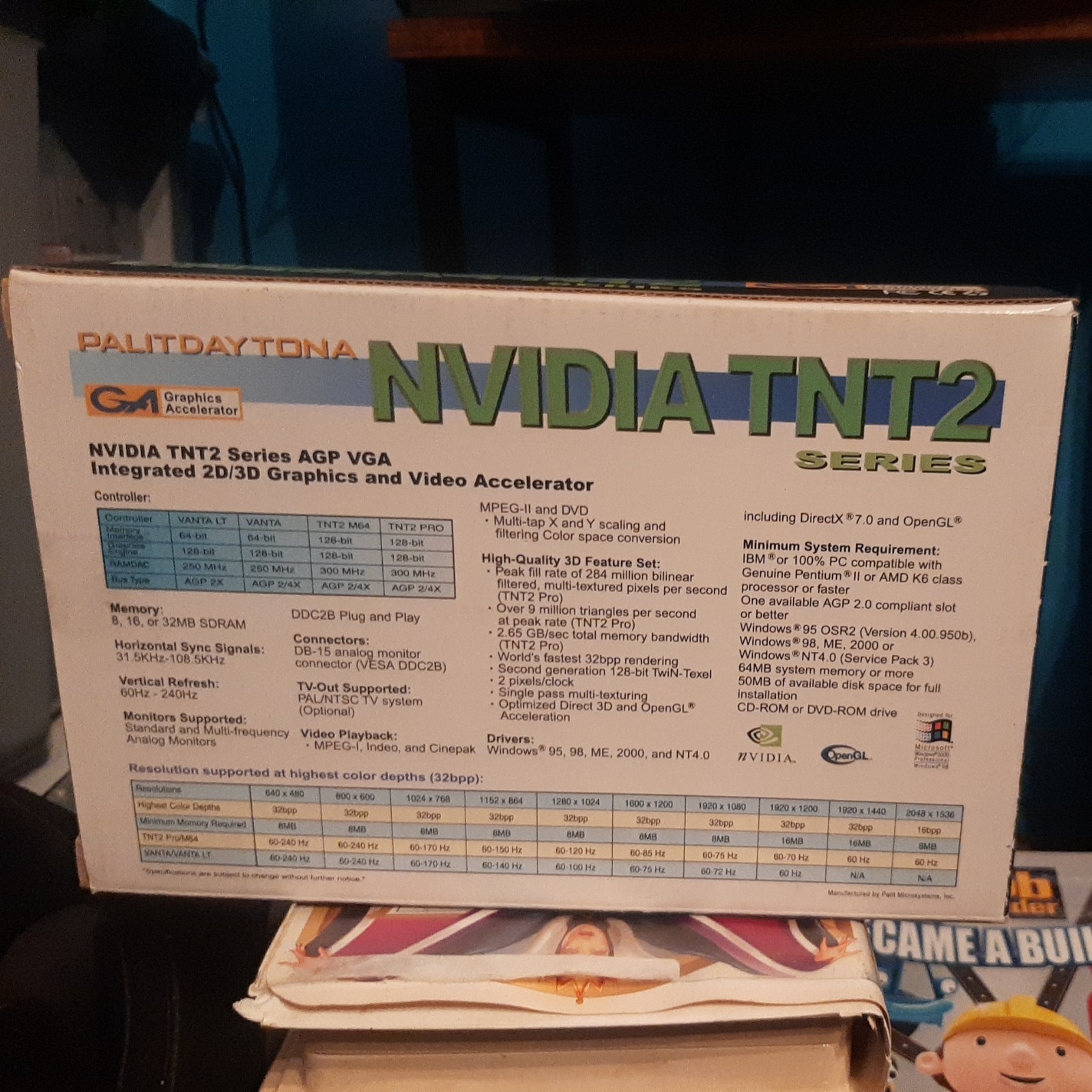 Nvidia TNT2 M64 32MB AGP Graphics Card New In Original Box!