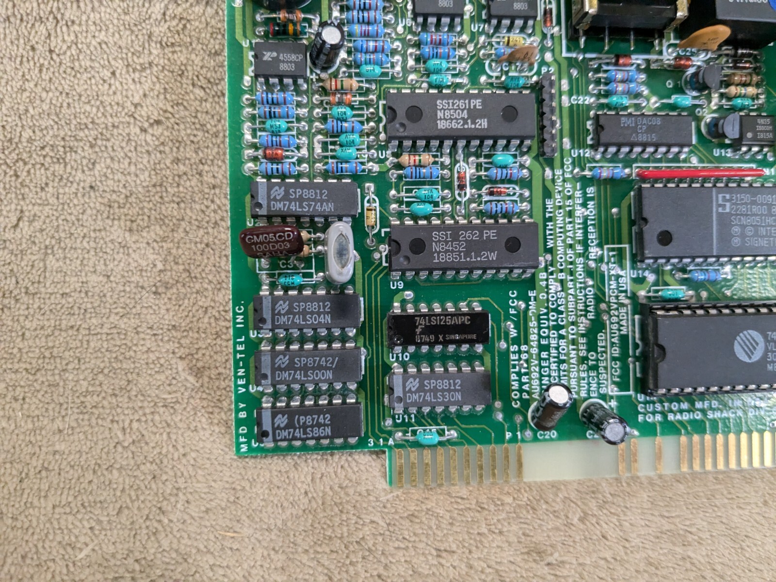 Tandy Computer ISA Card Internal PC Modem 1200 Baud Board 25-1013 C