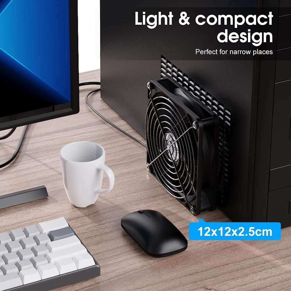 ELUTENG 120Mm Fan with 3 Speed 5V USB Powered Case Fan 1500PRM Gaming PC Portabl