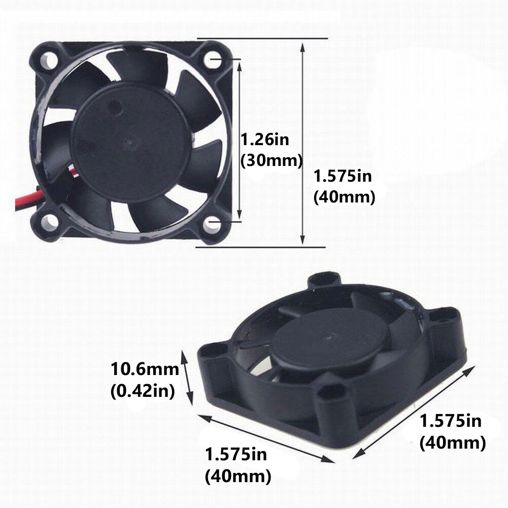 5V 40mm Cooling Computer Case Fan 40x40x10mm (1.6 x 1.6 x 0.4 in) 2-Pin 4 Pcs 4x