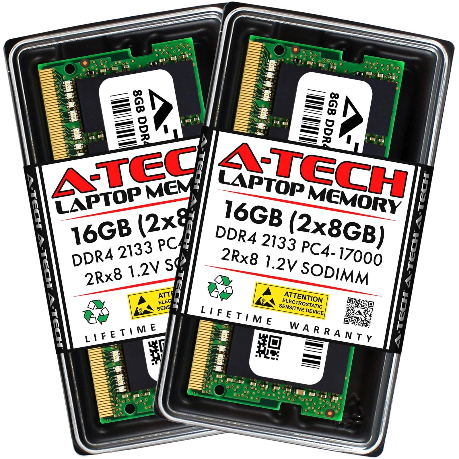 A-Tech 16GB (2x8GB) DDR4 2133MHz SODIMM (8GB x 2) | Kit, Multicolor