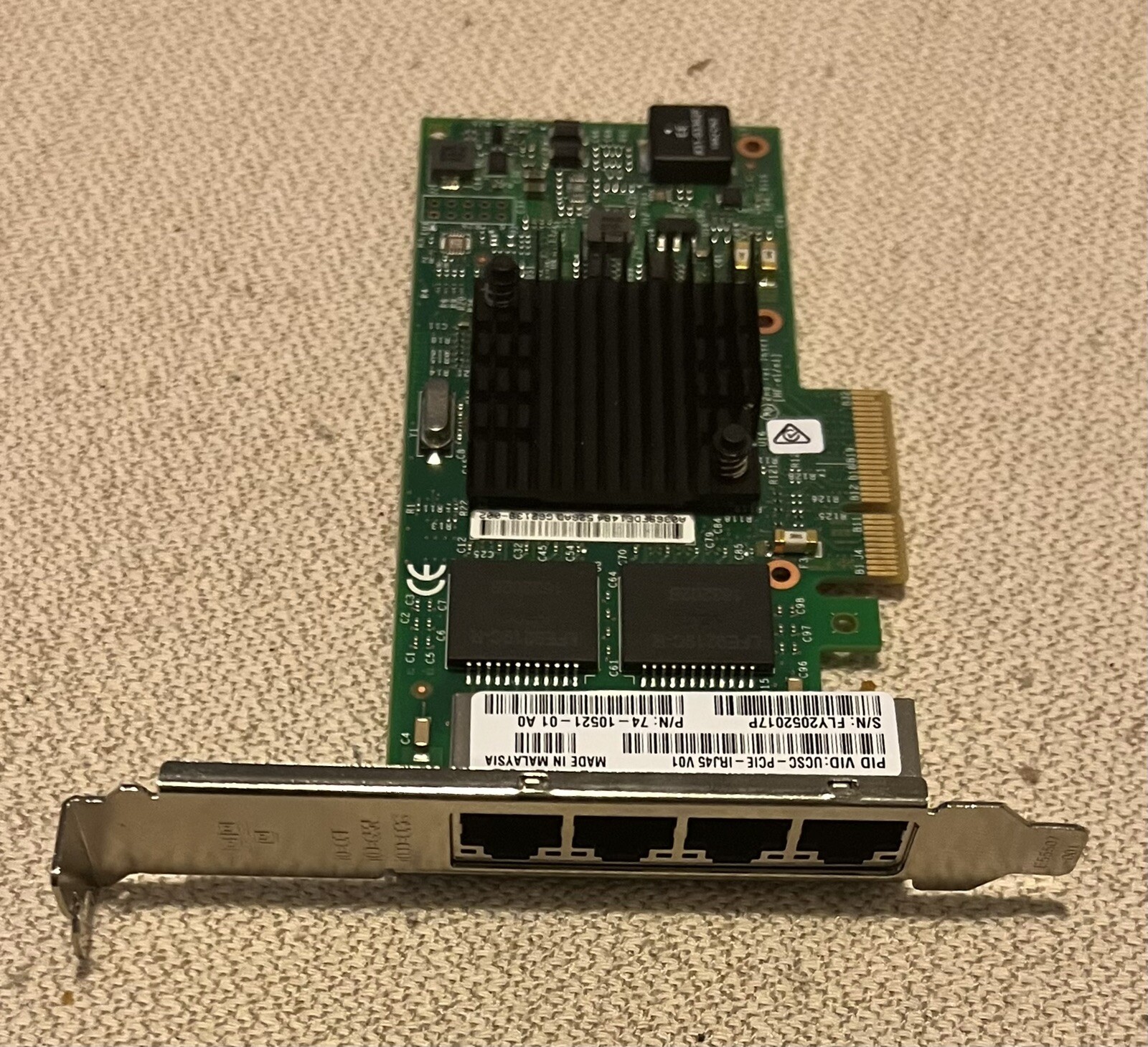 Cisco INTEL I350-T4 I350T4 ETHERNET QUAD PORT ADAPTER 74-10521-01