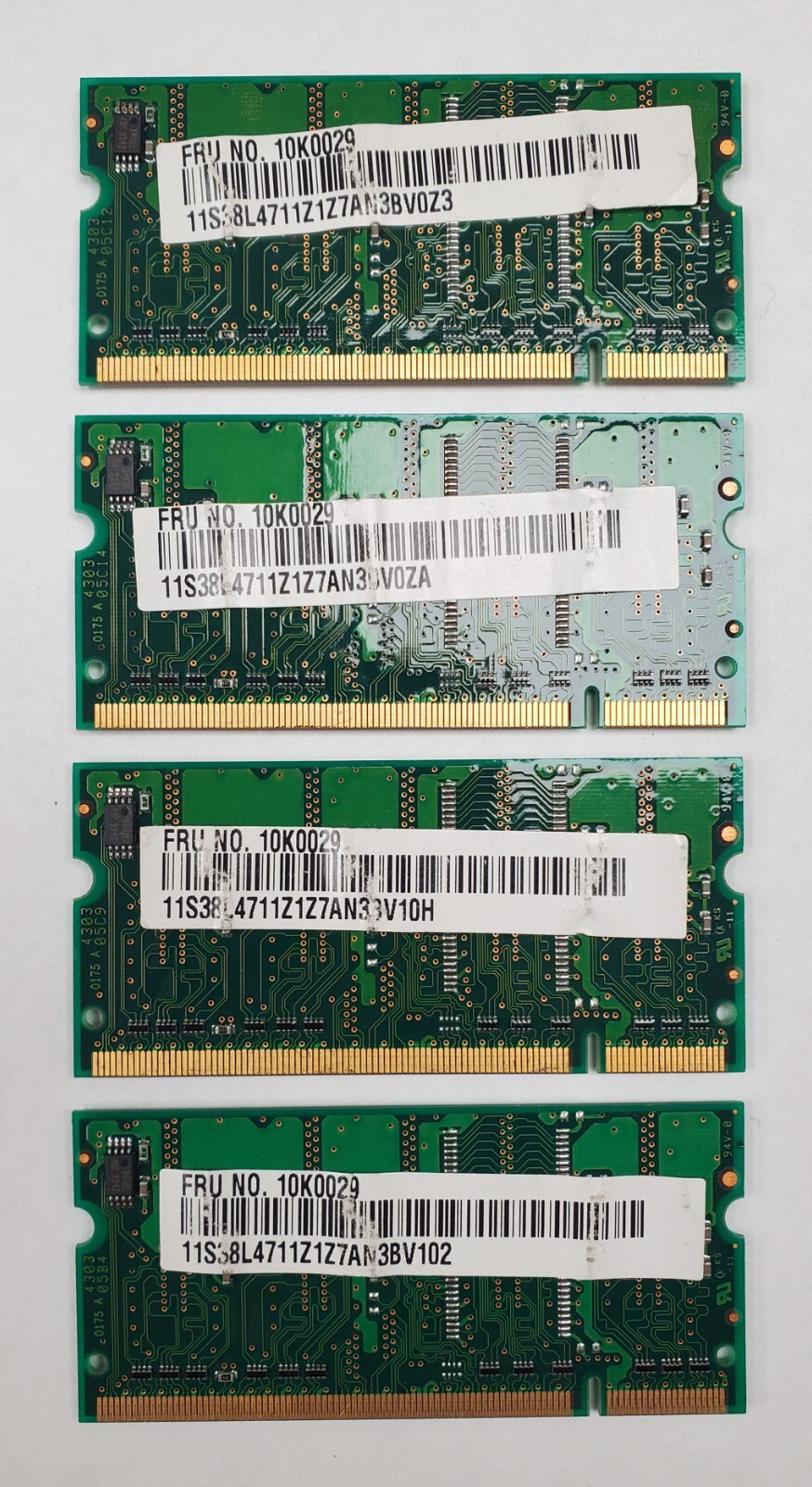 Lot 4 Pieces – Micron MT4VDDT1664HG-265C2 PC2100S 128MB DDR266 CL2.5 SODIMM