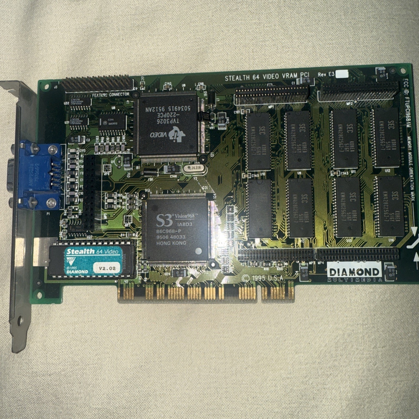 Diamond Stealth 64 PCI Video Graphics Card S3 Vision 968Vintage VGA Retro DOS PC
