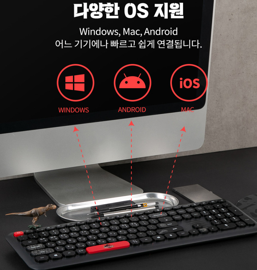 Royche Universal Jurassic Park Wireless Keyboard Multi-Pairing Genuine