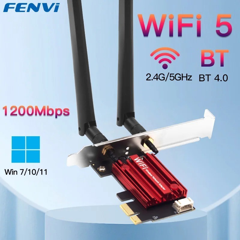 AC1200 WiFi 5 PCIE WiFi Adapter Wireless Network Card