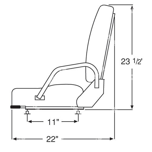 NEW BAKER DAEWOO CROWN TUSK Forklift SEAT Vinyl FLIP DOWN w SEAT BELT