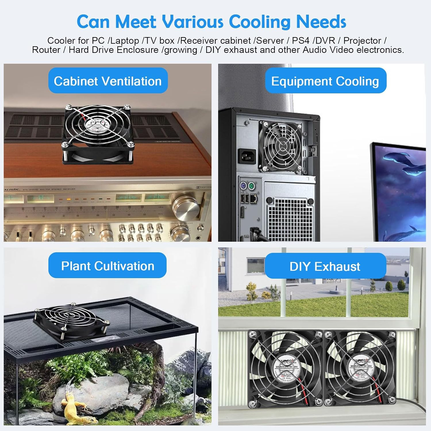 Mini 80Mm USB Computer PC Case Cooling 5V Powered Fan (Quiet), Cabinet Cooler Fa