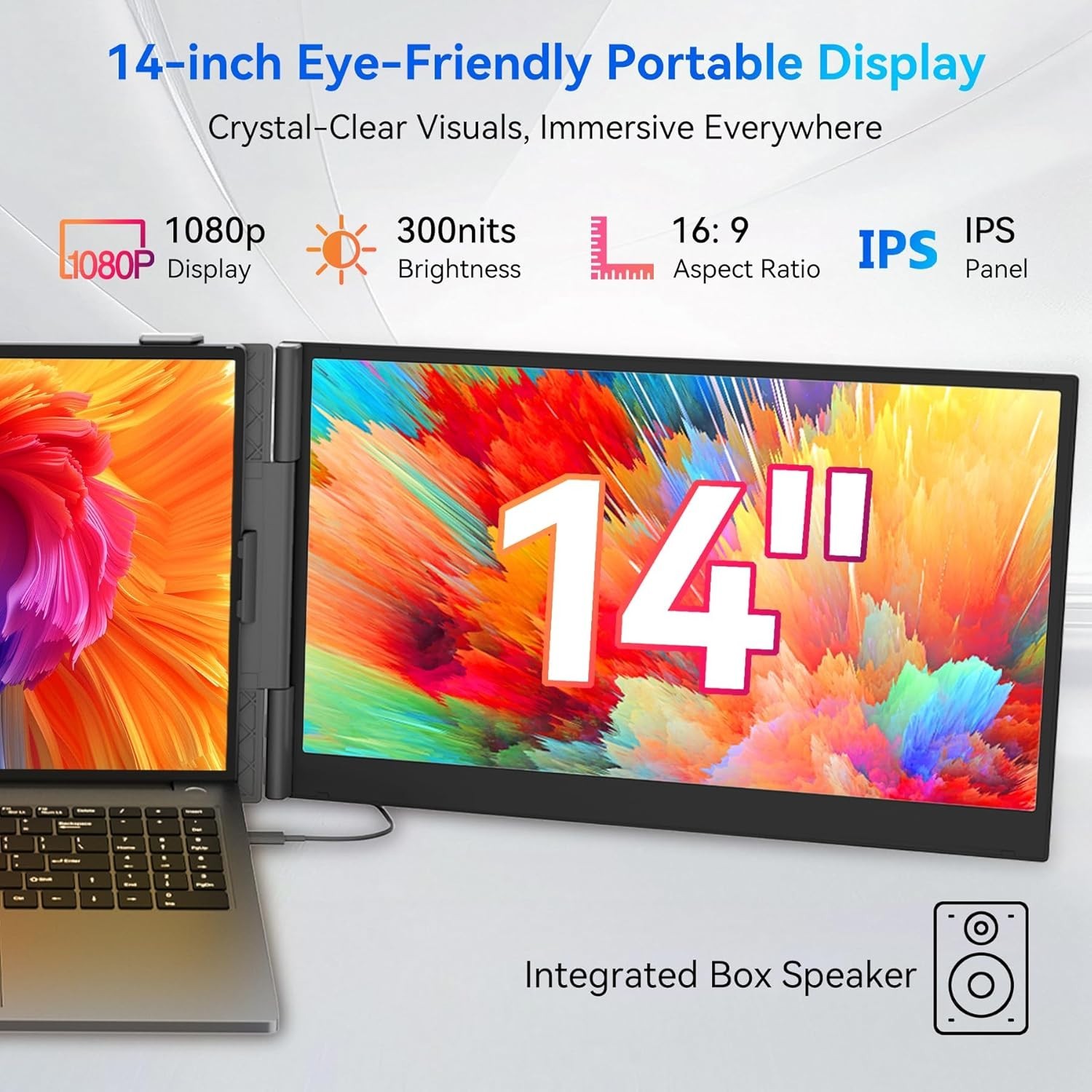 Blackview DCM6 Triple Laptop Screen Extender,14″ 1080P FHD IPS Portable External