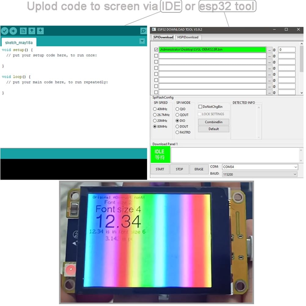 2.4 inch ESP32 Capacitive Touch Screen Display, 240×320 TFT LCD Module Board
