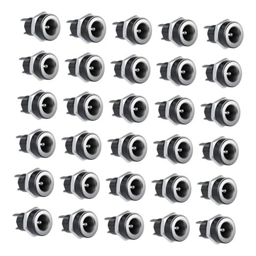 LEIFENY 30PCS 5.5×2.1mm DC Power Jack, 2Pin Female Panel Mount Jack Socket