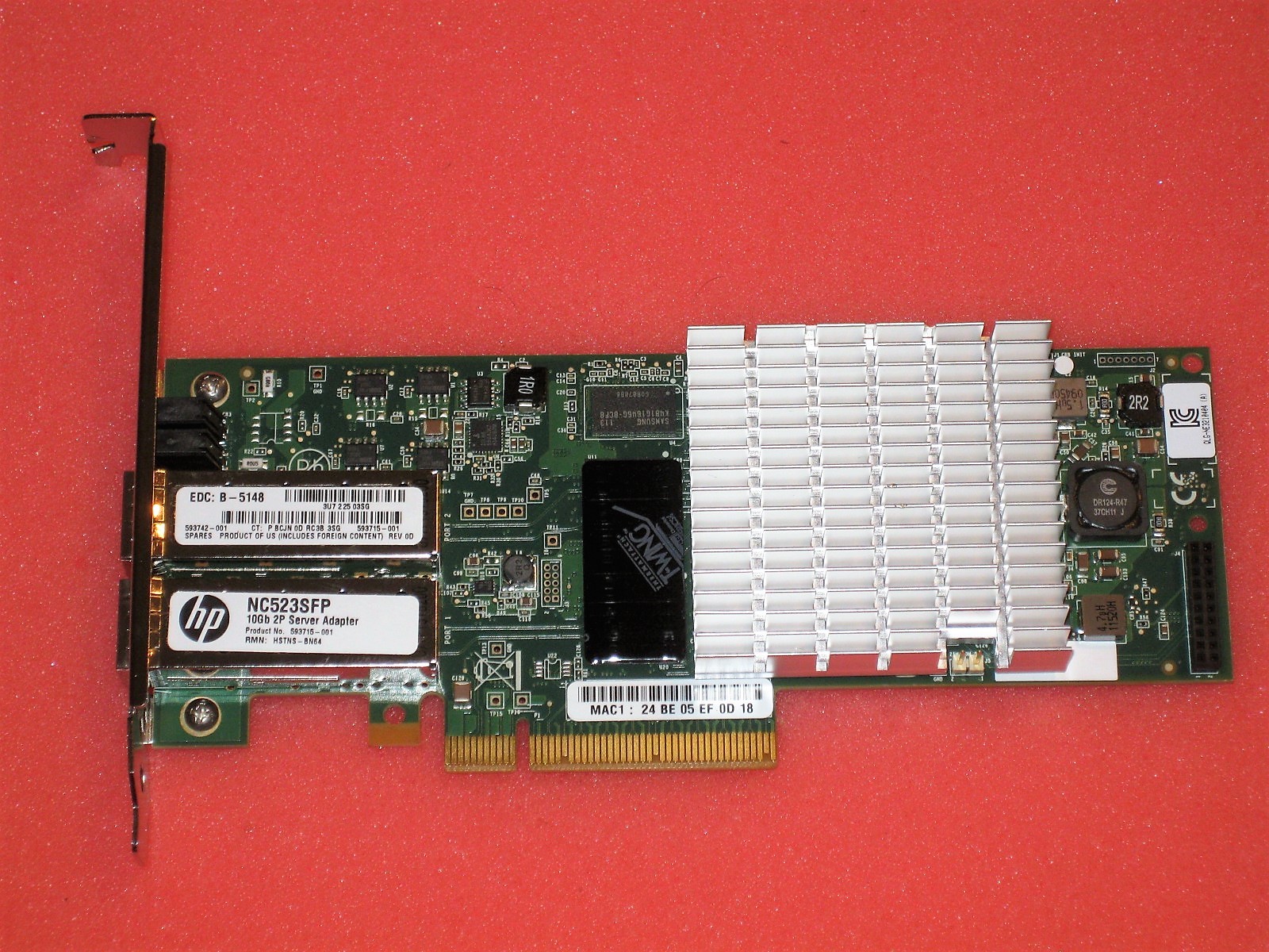 HP NC523SFP Qlogic QLE3242-HP 10Gbe SFP+ Server Adapter 593742-001 593715-001
