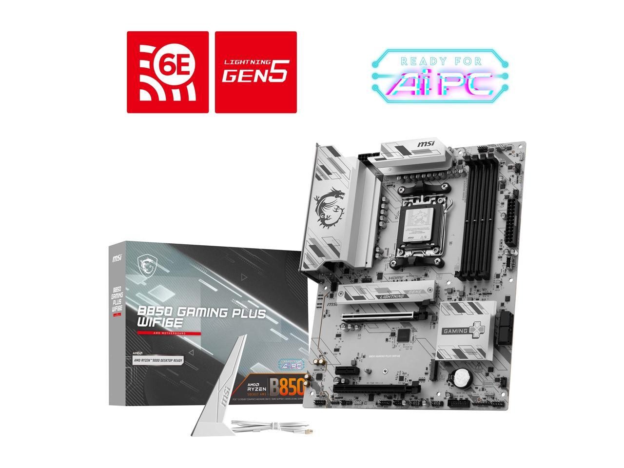 MSI B850 GAMING PLUS WIFI6E AM5 AMD B850 SATA 6Gb/s 5G Network Wi-Fi7 DDR5 Mothe