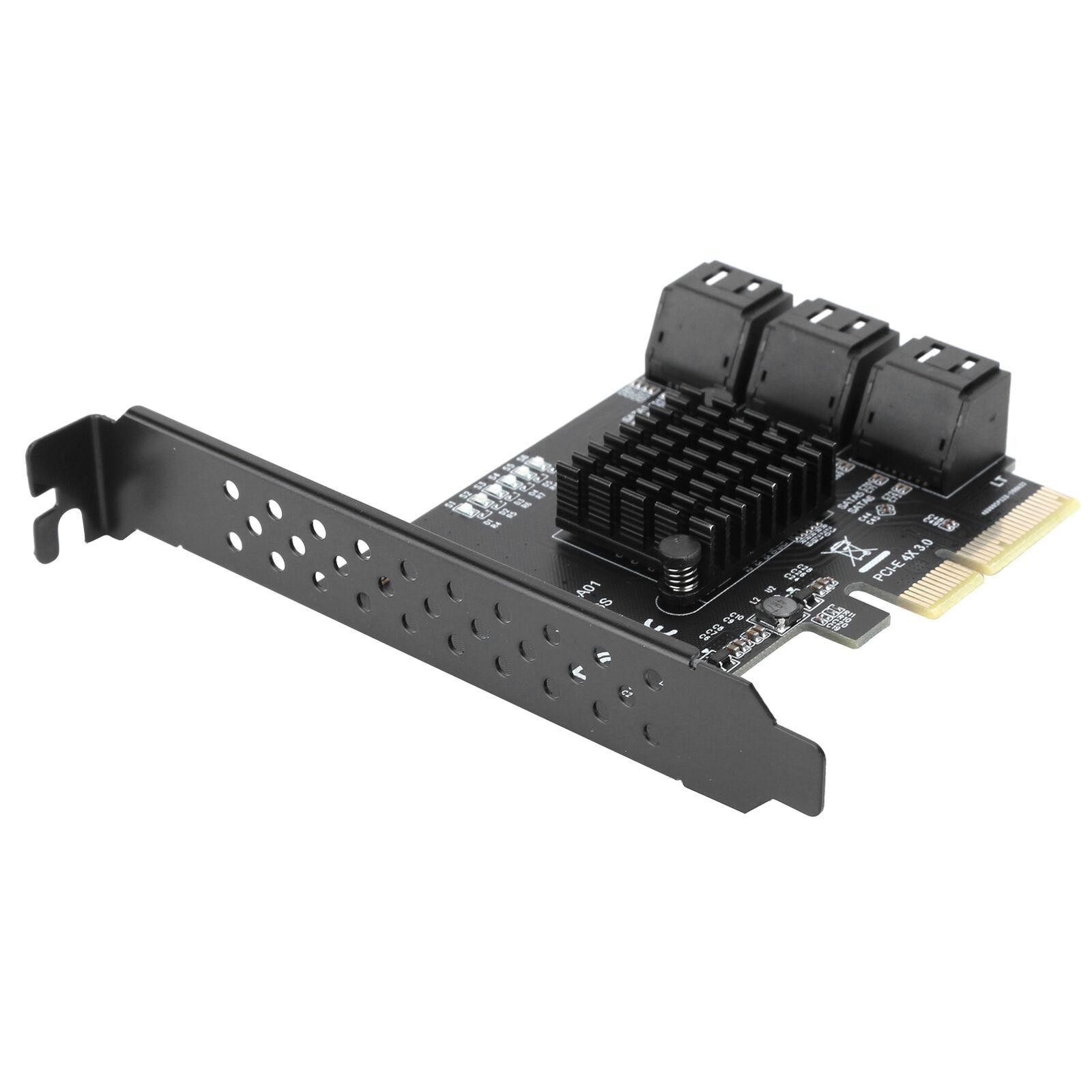 6 Port PCI-E Expansion Card Board Adapter PCI-E x4x8x16 6G SATA3.0 For ASMedia