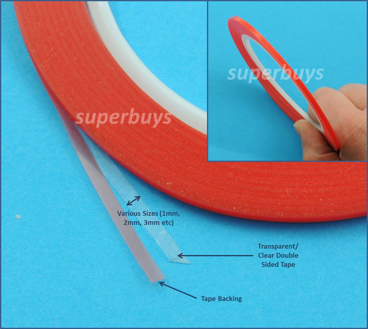 2mm x 50m Double Sided Clear Transparent Adhesive Tape Mobile Cell Phone Repair