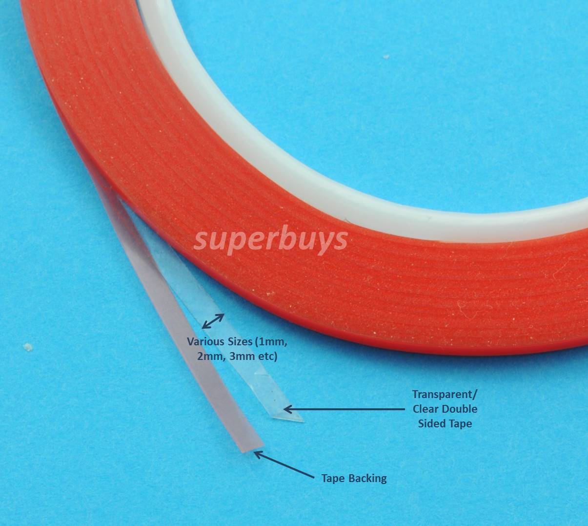 3mm x 50m Heat Resistant Double Sided Clear Transparent Adhesive Tape Mounting