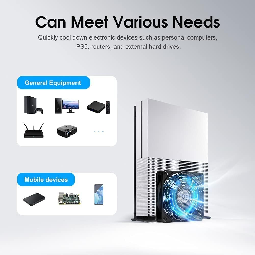 ELUTENG 120Mm Fan with 3 Speed 5V USB Powered Case Fan 1500PRM Gaming PC Portabl