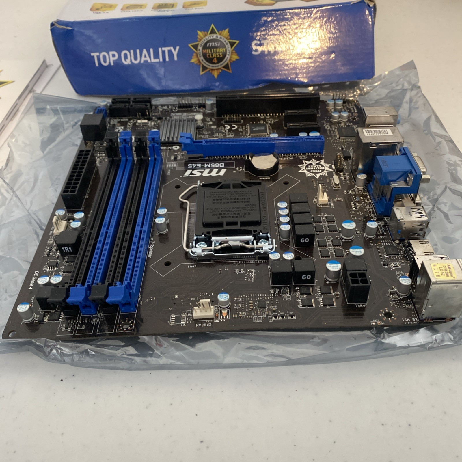 MSI B85M-E45 Socket 1150 Intel B85 HDMI SATA 6Gb/s USB 3.0 Motherboard Untested