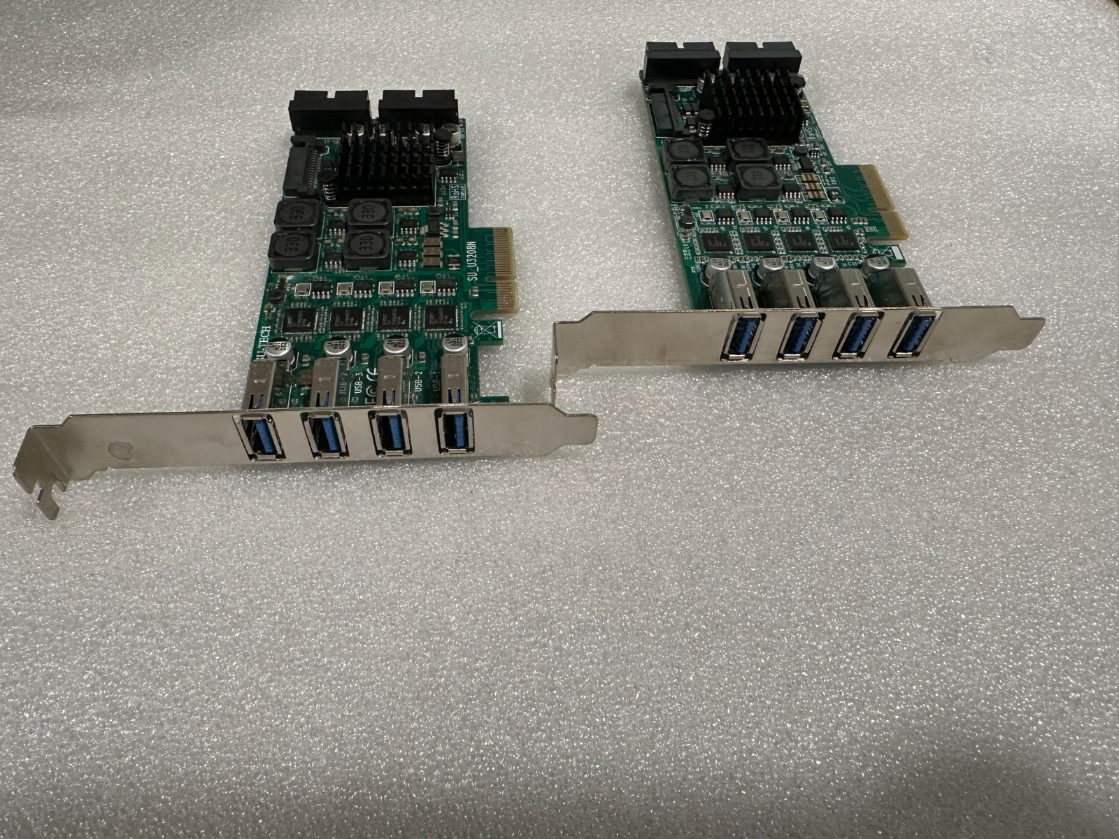 Lot of (2) 4-Port PCI-E To usb3.0 expansion card 4-channel USB3.0 industrial