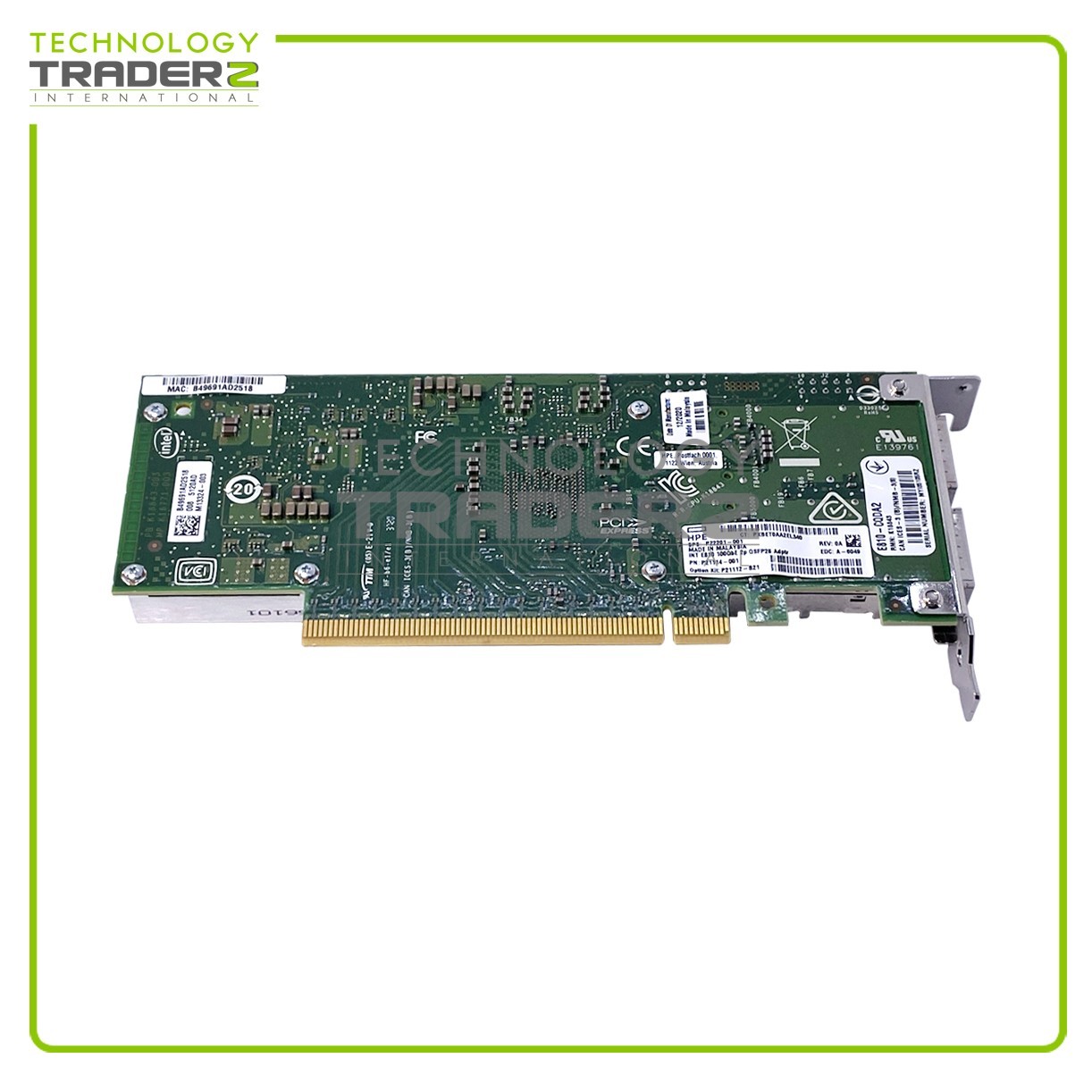HPE E810-CQDA2 2-Port 100Gbps QSFP28 PCI-E Ethernet Card P21112-B21 P22201-001