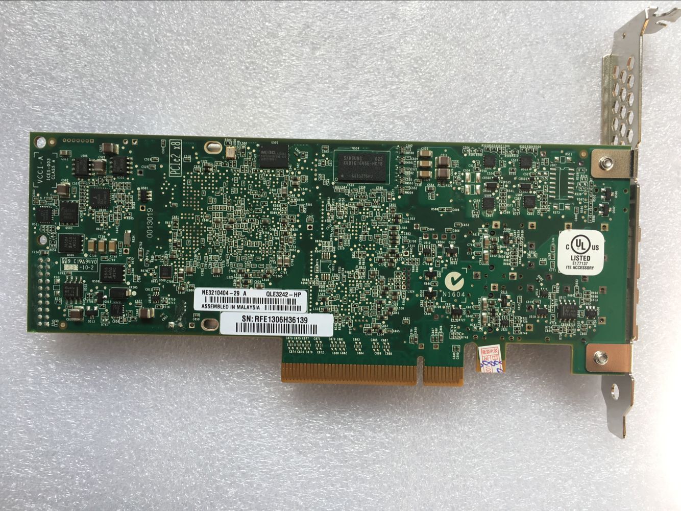 HP NC523SFP 593742-001 593715-001 10Gb network card +2PCS SFP+ Cable