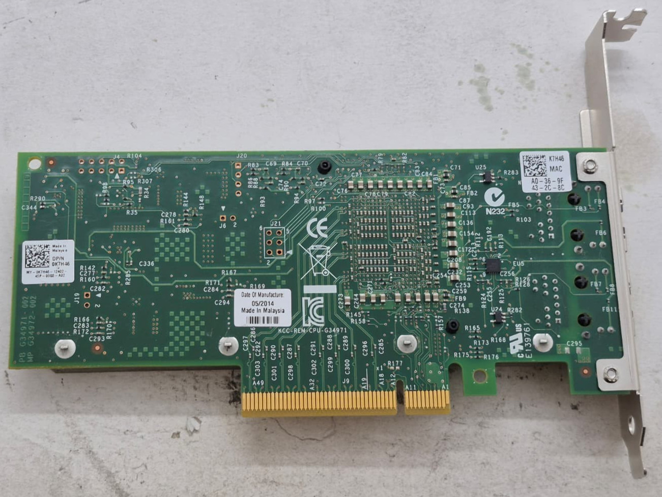 Intel Dell 0K7H46 Dual Port Network Ethernet Adapter W/ High Profile Bracket