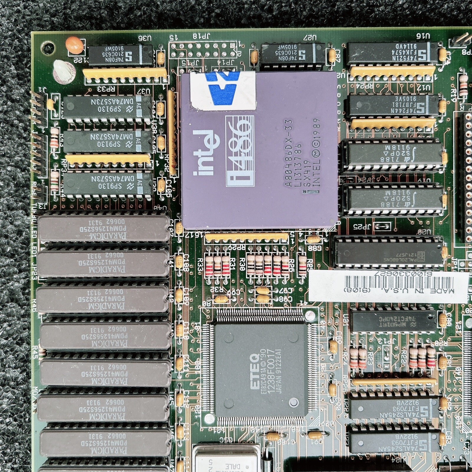 AMPTRON DX-6100 6098 Rev1.1 486-DX 33 Motherboard AT