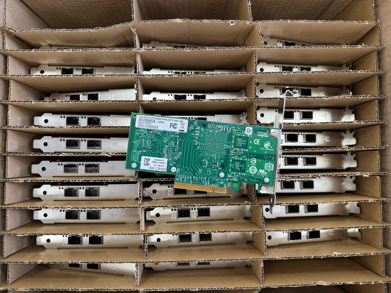 Genuine Intel X520-DA2 Dual port 10GB SFP+ PCIe with full height and low bracket