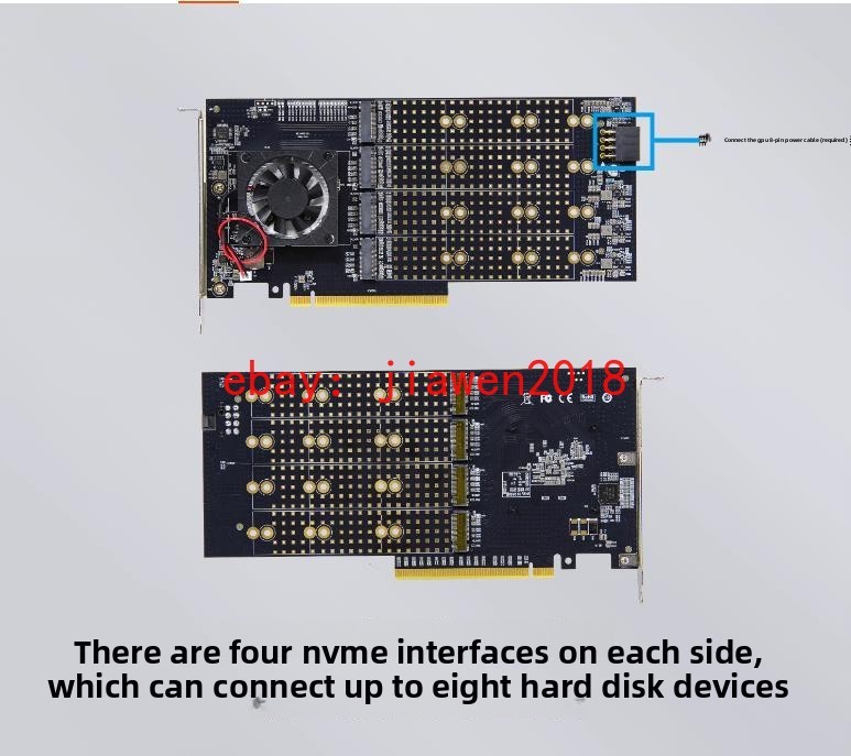 PEX8749 8Ports M.2 NVMe SSD PCI-E X16 PLX8749 Adapter M.2 IT Mode ZFS TrueNAS US