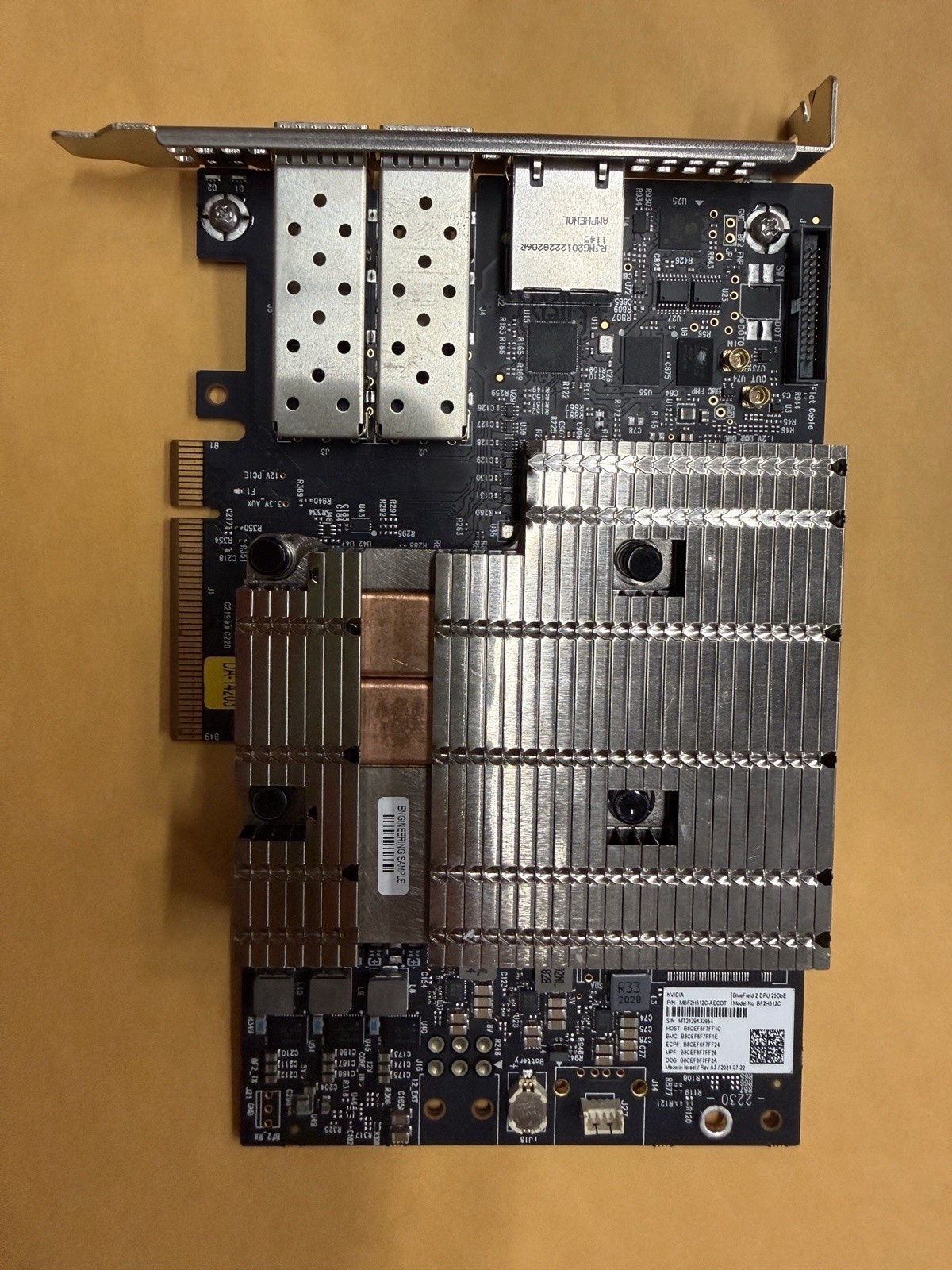 Nvidia MELLANOX BLUEFIELD-2 BF2H512C 2X 25GBE SFP28 PCIE 4.0 X8 NETWORK CARD