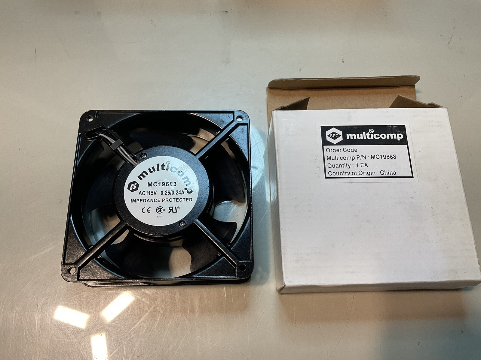 MULTICOMP MC19683 AC115V 0.26/0.24A IMPEDANCE PROTECTED METAL FAN