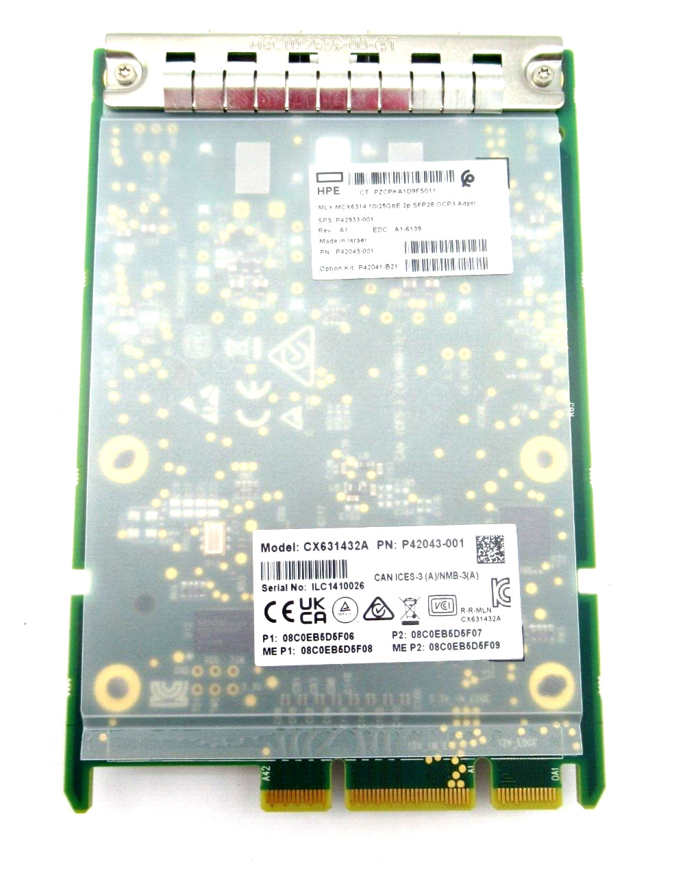 MELLANOX MCX631432AS-ADAI ETHERNET 10/25GB 2PORT SFP28 OCP3 ADAPTER P42043-001