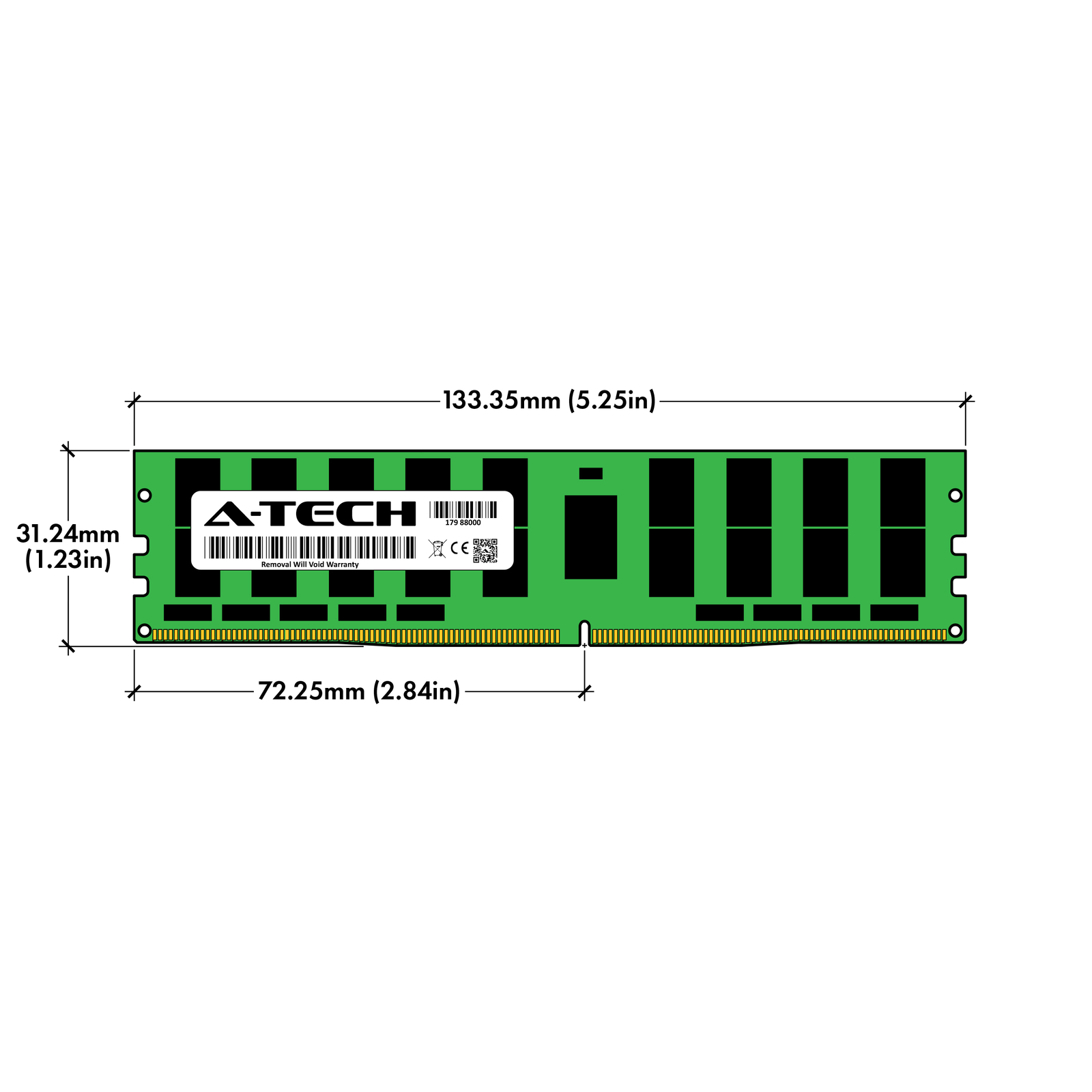 A-Tech 128GB 2x 64GB 4Rx4 PC4-17000 ECC Load Reduced LRDIMM Server Memory RAM