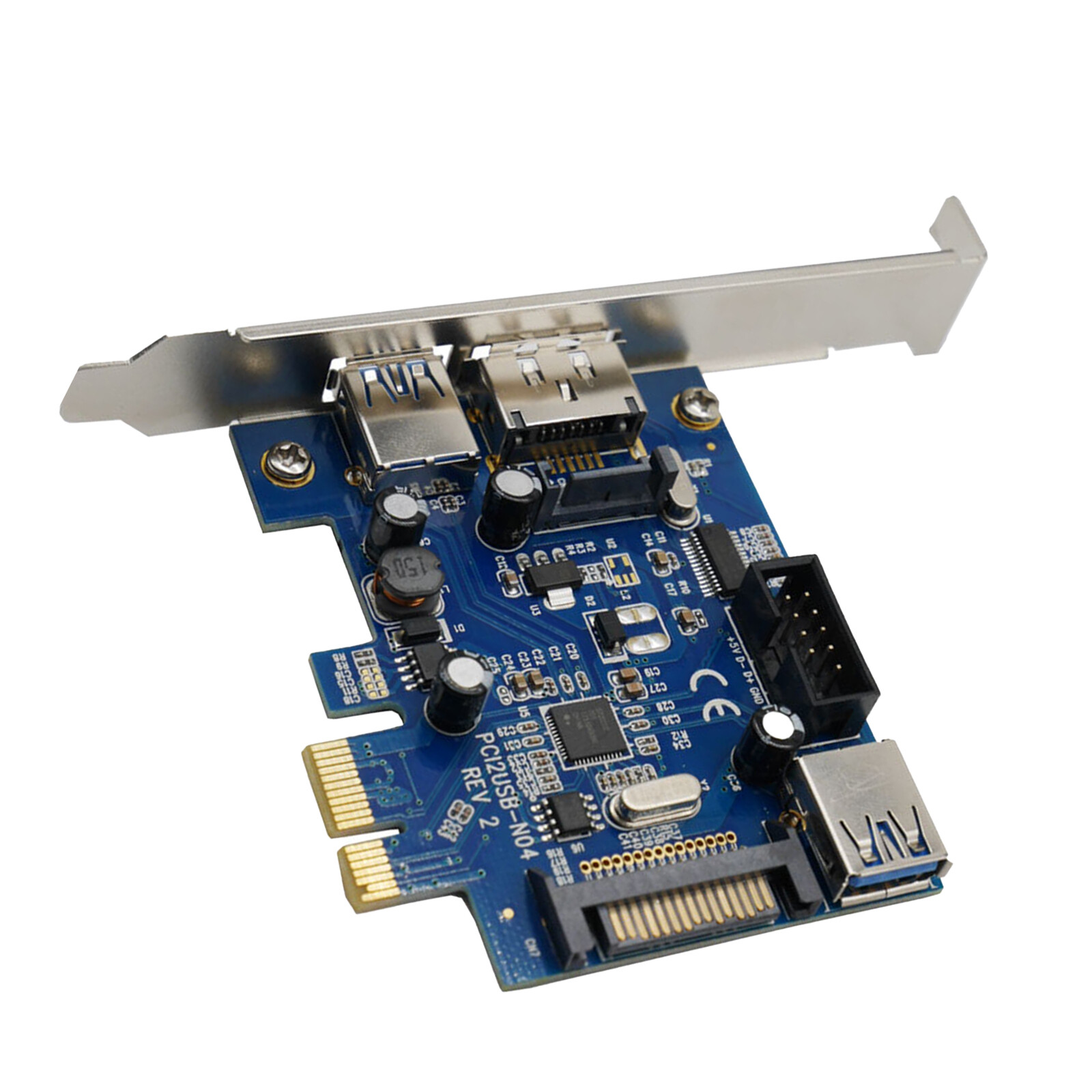 Header Adapter Converter PCI Express PCIE to USB 3.0 + 9Pin USB2.0 + Power eSATA