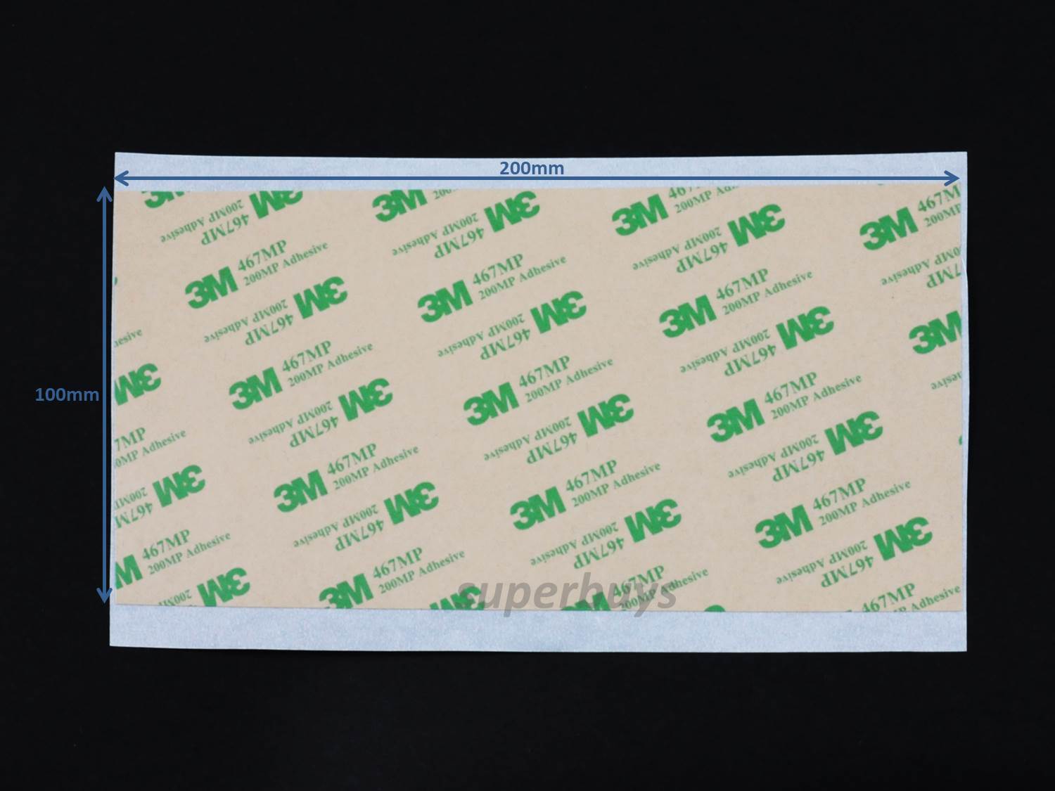 3M 467MP Double Sided Acrylic Adhesive Transfer Tape Sheet 200MP 100 x 200mm