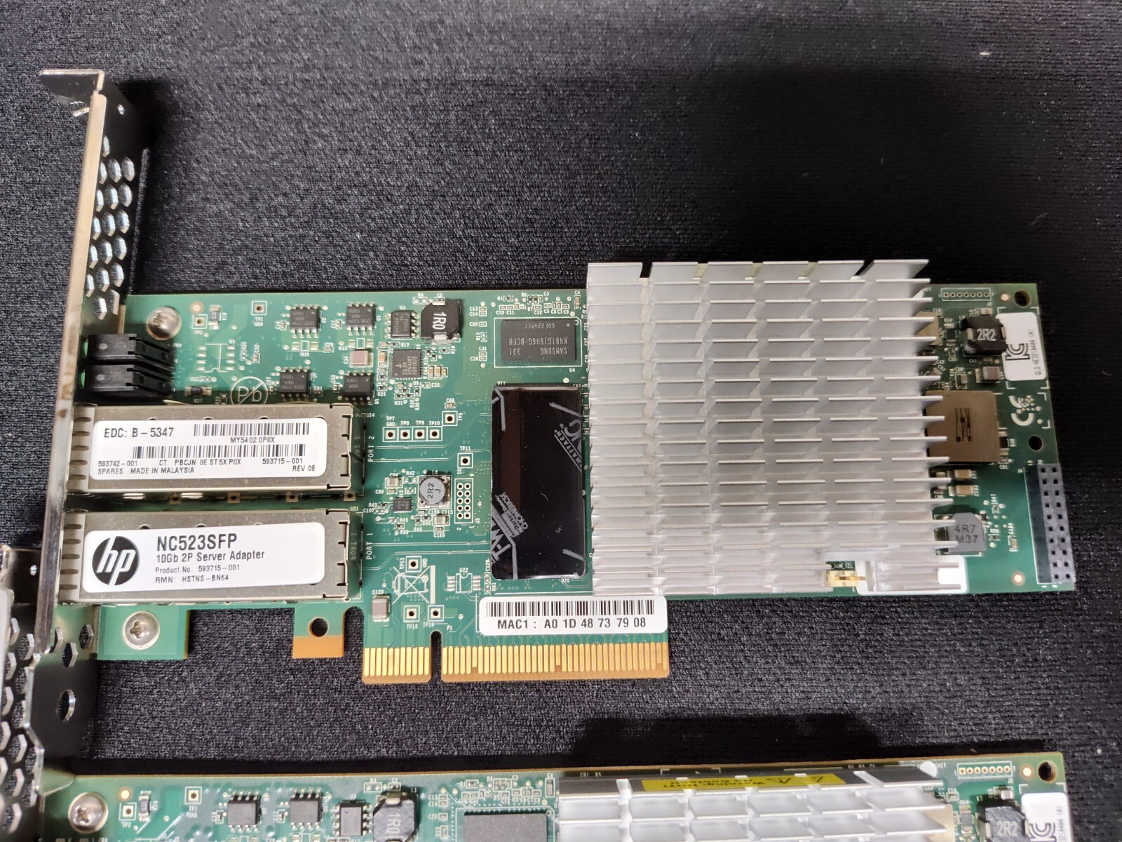 Lot of 2 HP NC523SFP QLE3242-HP 10GB Dual Port Server Adapters
