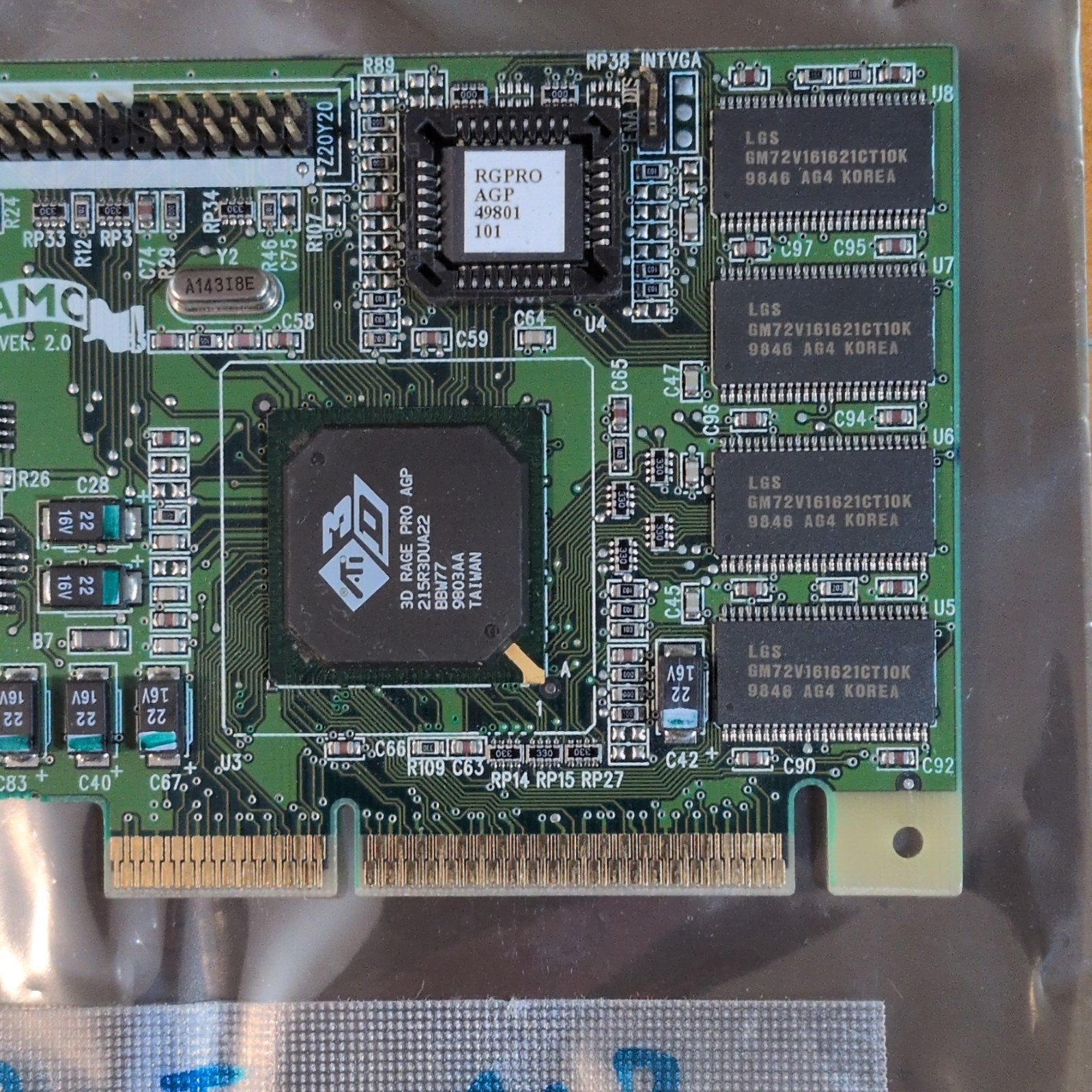 ATI Rage Pro Turbo AGP VGA Graphics Card pn 109-49800-10 1998