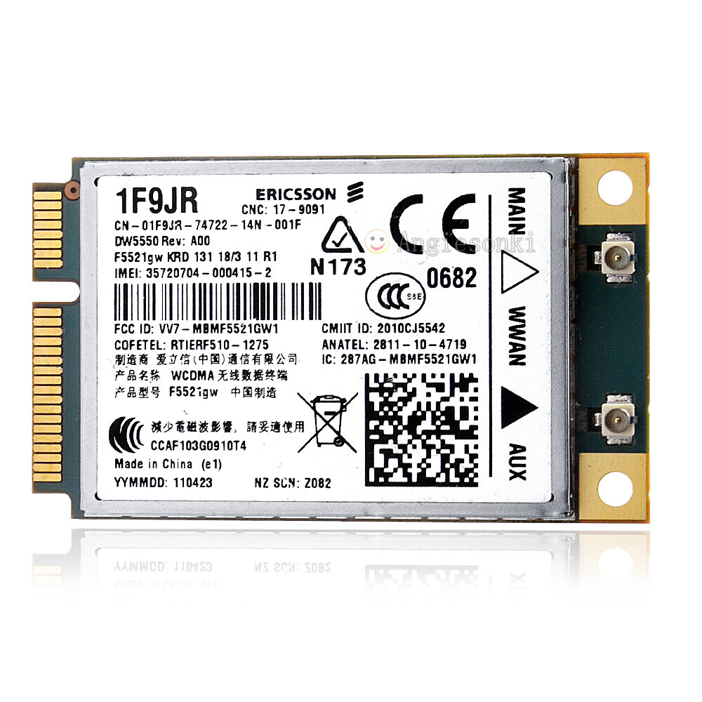 Unlocked Ericsson F5521GW DW5550 Wireless 3G WWAN card Mini PCI-E For DELL E5420