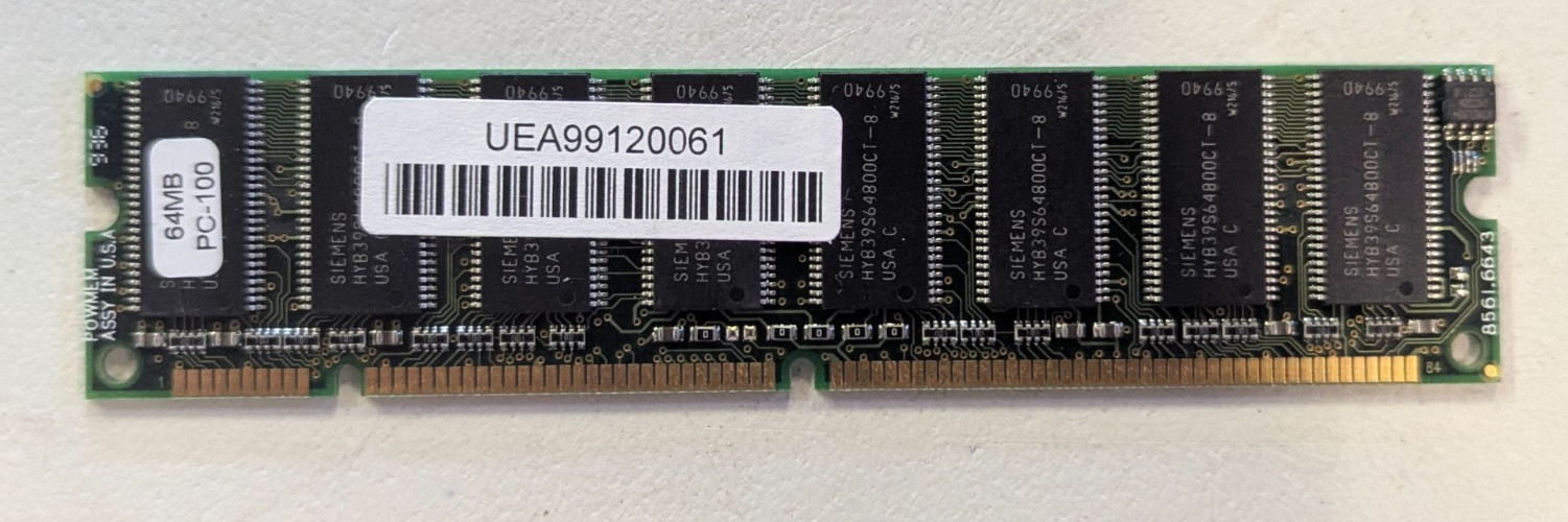 POWMEM 8561.6643 Siemens 64MB PC100 SDRAM 168-Pin DIMM Memory Module