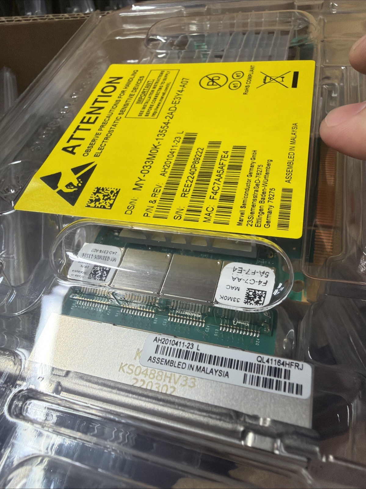 (2) Dell Qlogic QL41164HFRJ Quad Port 10GbE RJ-45 10GBase-T Network Card 33M0K