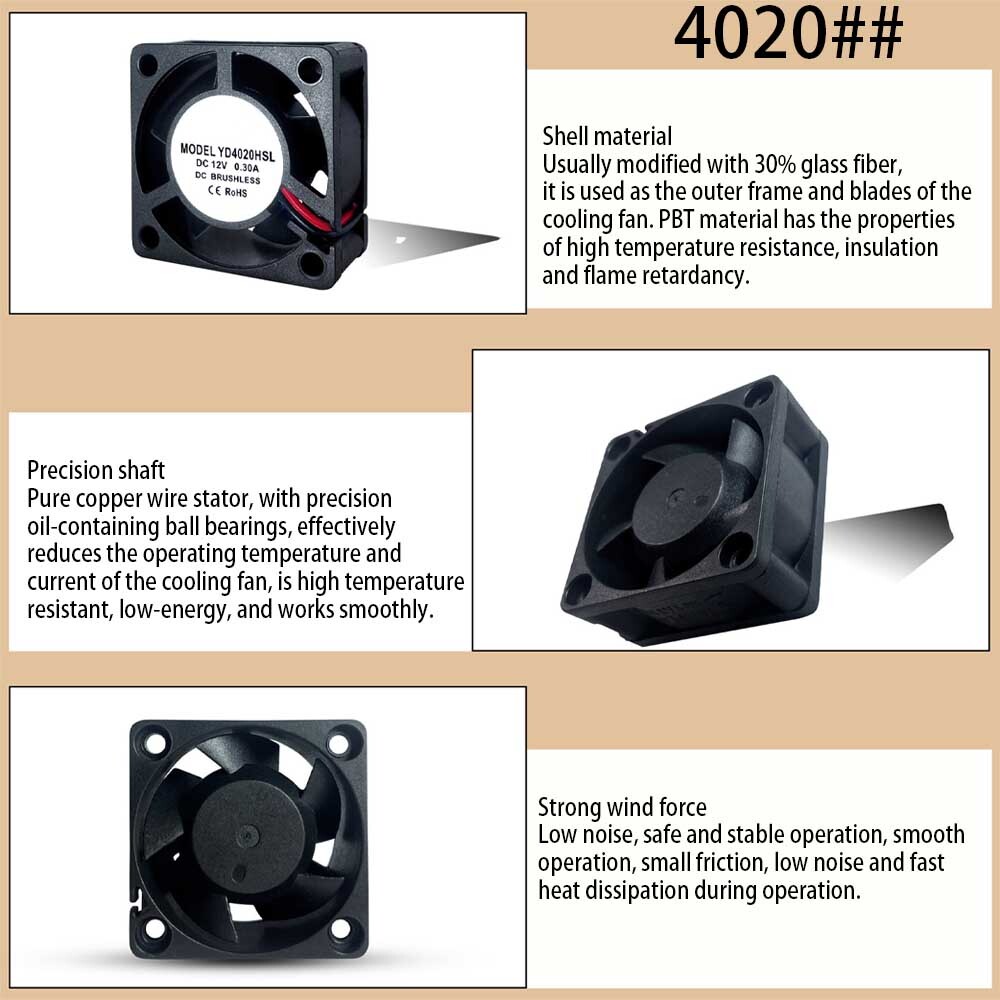 4/8*DC 5/12/24V 2Wire Silent PC Computer Case DC Cooling Fan 4/6/7/9cm 0.15-0.2A