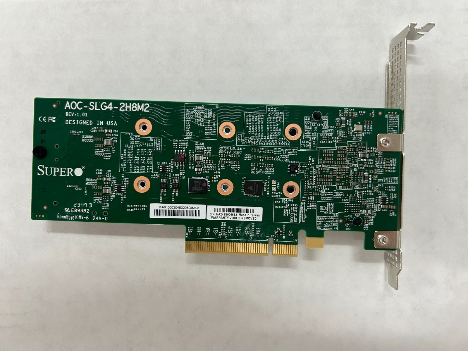 NEW Supermicro AOC-SLG4-2H8M2 2x Hybrid Gen 4 NVMe/SATA M.2 RAID w/both brackets