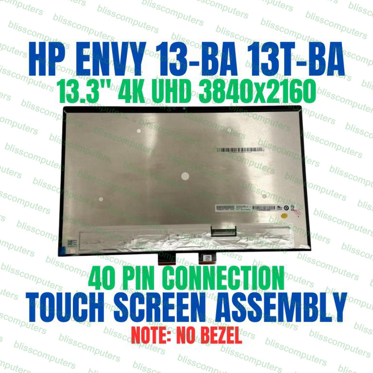 L96796-001 HP Envy Laptop 13t-ba00 13-ba0045cl LCD UHD Touch Screen Bezel