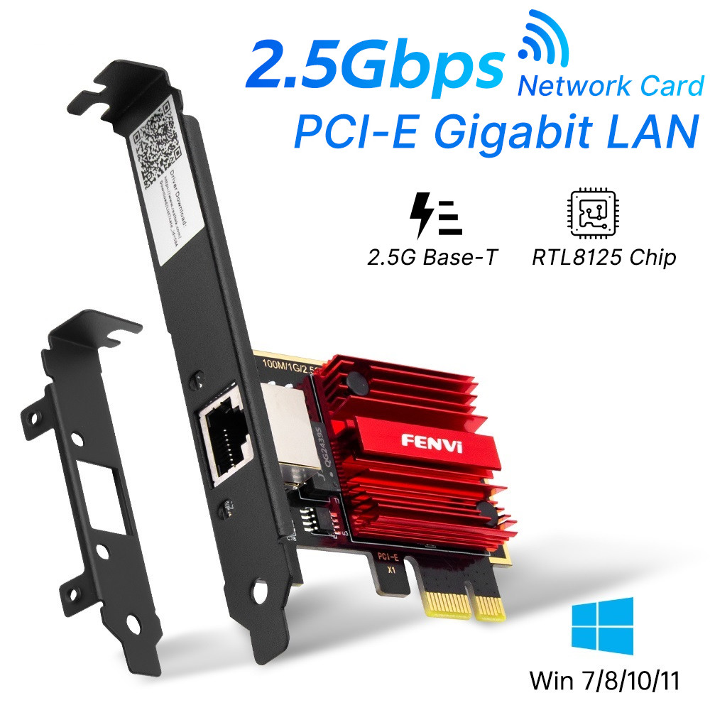 2.5Gbps PCI-E Network Adapter PCIE X1 Card RTL8125 NIC Lan Ethernet Network Card