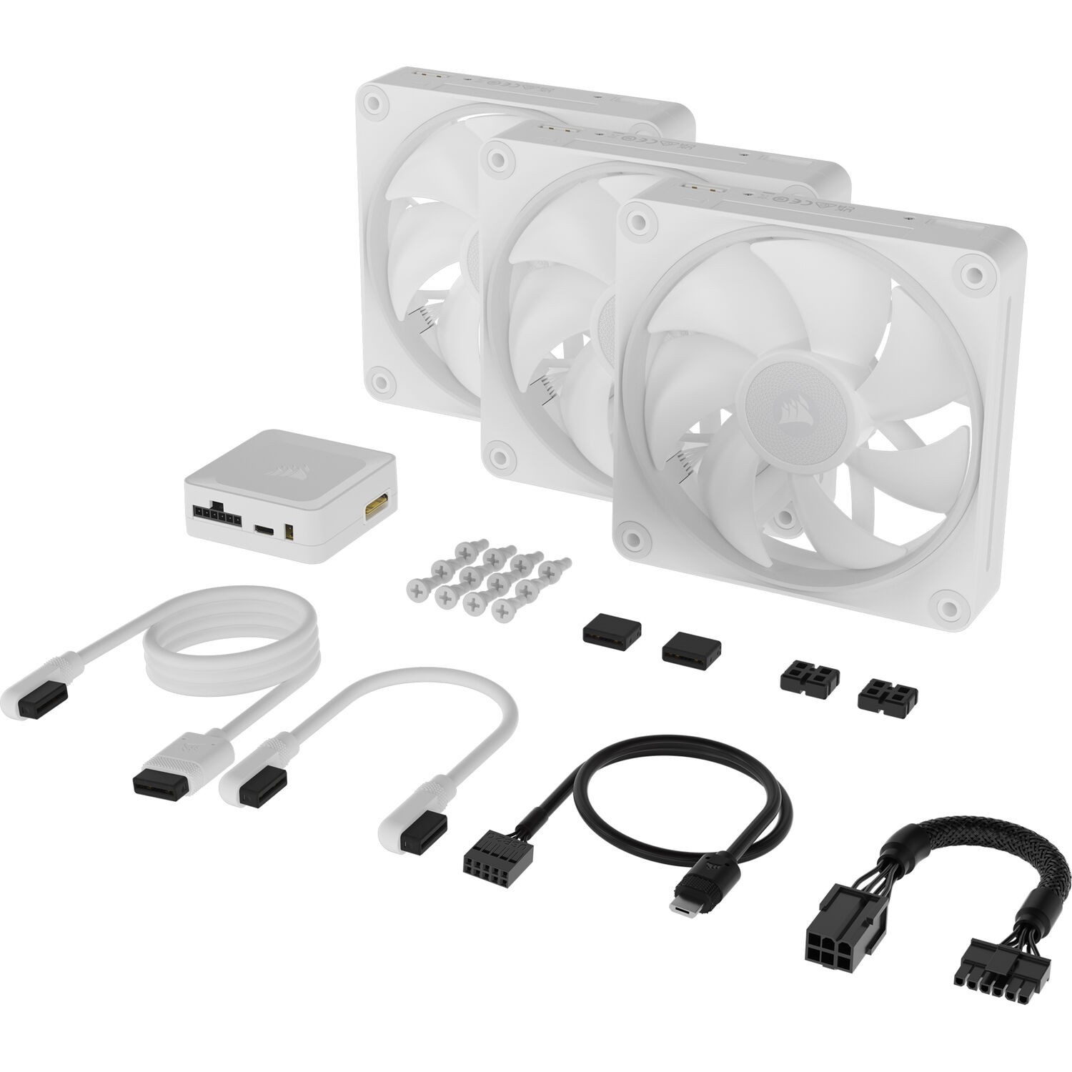 CORSAIR iCUE LINK LX120 RGB Triple 120mm PWM Fan Starter Kit WHITE CO-9051030-WW