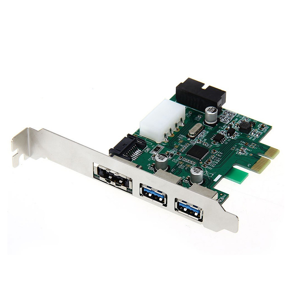 PCI Express 3 Port USB 3.0 20 Pin Power ESATA Adapter Controller Card