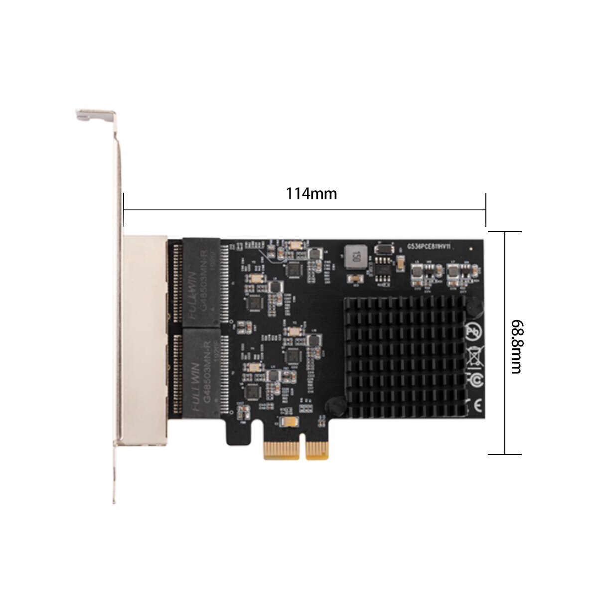 PCIe 1x 4 Ports Gigabit Ethernet Controller Card 1000Mbps NIC RTL8111H Chips